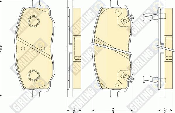 Girling 6135109 - Kit de plaquettes de frein, frein à disque cwaw.fr