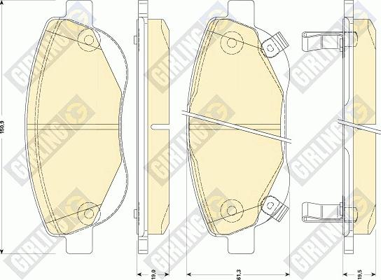 Girling 6135114 - Kit de plaquettes de frein, frein à disque cwaw.fr