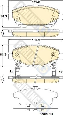 Girling 6135184 - Kit de plaquettes de frein, frein à disque cwaw.fr