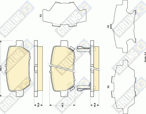 Girling 6135129 - Kit de plaquettes de frein, frein à disque cwaw.fr