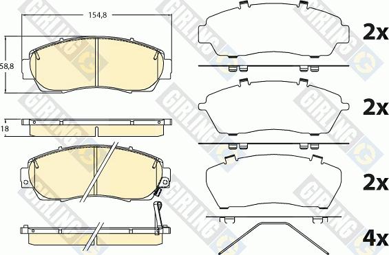 Girling 6135816 - Kit de plaquettes de frein, frein à disque cwaw.fr