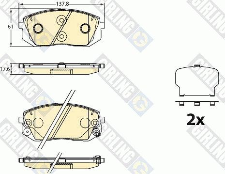 Girling 6136406 - Kit de plaquettes de frein, frein à disque cwaw.fr