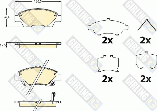 Girling 6136436 - Kit de plaquettes de frein, frein à disque cwaw.fr