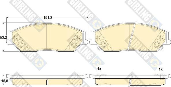 Girling 6136146 - Kit de plaquettes de frein, frein à disque cwaw.fr