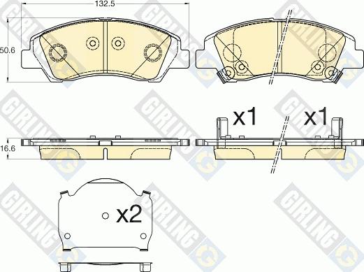 Girling 6136186 - Kit de plaquettes de frein, frein à disque cwaw.fr