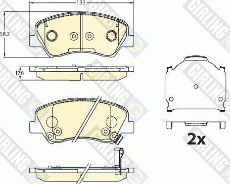 Girling 6136306 - Kit de plaquettes de frein, frein à disque cwaw.fr