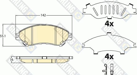 Girling 6136336 - Kit de plaquettes de frein, frein à disque cwaw.fr