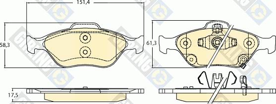 Girling 6136256 - Kit de plaquettes de frein, frein à disque cwaw.fr