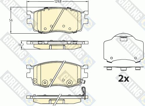 Girling 6136266 - Kit de plaquettes de frein, frein à disque cwaw.fr