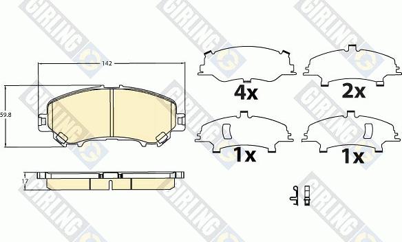 Girling 6136226 - Kit de plaquettes de frein, frein à disque cwaw.fr