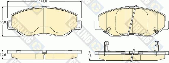 Girling 6136276 - Kit de plaquettes de frein, frein à disque cwaw.fr