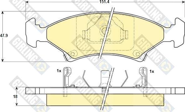 Girling 6130962 - Kit de plaquettes de frein, frein à disque cwaw.fr