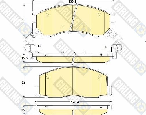 Girling 6130869 - Kit de plaquettes de frein, frein à disque cwaw.fr