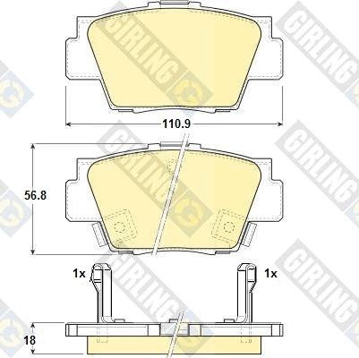 Girling 6130399 - Kit de plaquettes de frein, frein à disque cwaw.fr