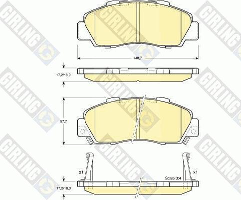 Girling 6131969 - Kit de plaquettes de frein, frein à disque cwaw.fr