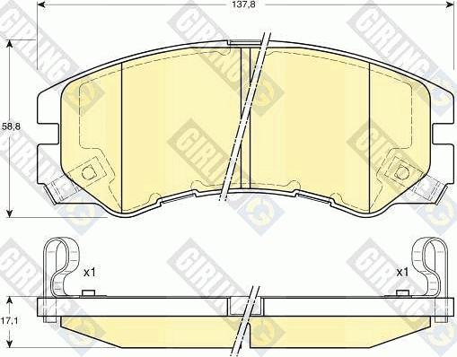 Girling 6131629 - Kit de plaquettes de frein, frein à disque cwaw.fr