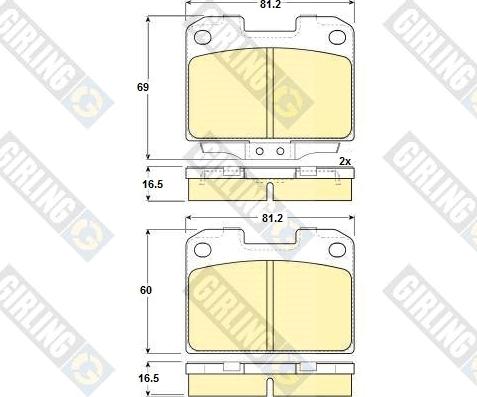 Girling 6131049 - Kit de plaquettes de frein, frein à disque cwaw.fr