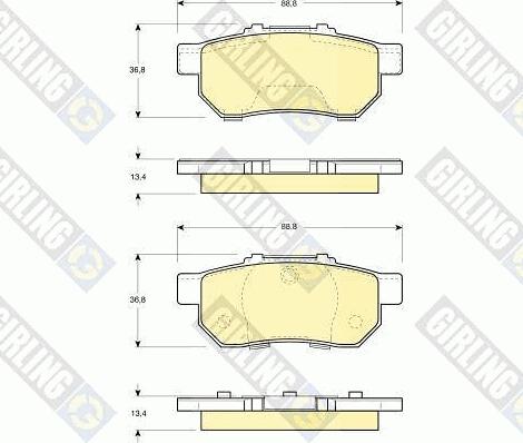 Girling 6131139 - Kit de plaquettes de frein, frein à disque cwaw.fr