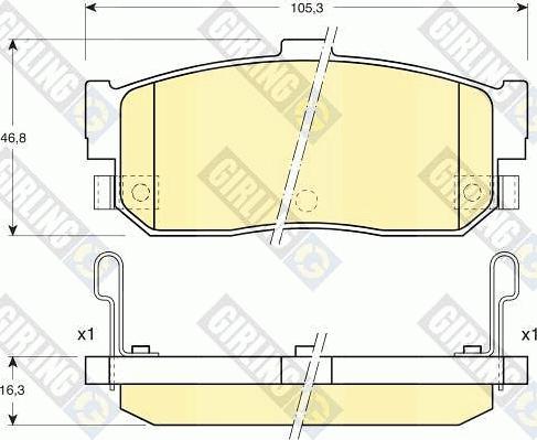 Girling 6131819 - Kit de plaquettes de frein, frein à disque cwaw.fr