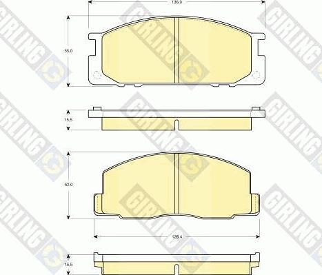 Girling 6131309 - Kit de plaquettes de frein, frein à disque cwaw.fr