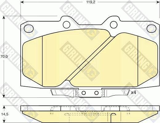 Girling 6131319 - Kit de plaquettes de frein, frein à disque cwaw.fr