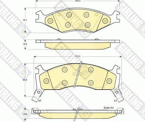 Girling 6131235 - Kit de plaquettes de frein, frein à disque cwaw.fr