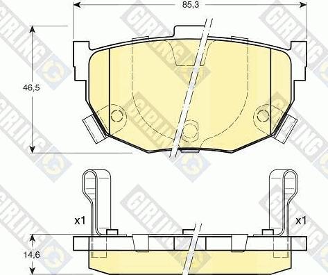 Girling 6131709 - Kit de plaquettes de frein, frein à disque cwaw.fr