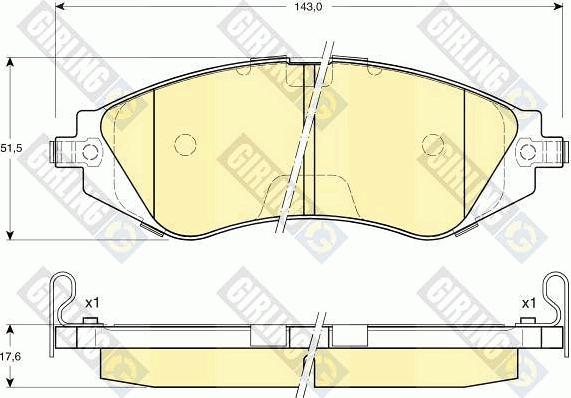 Girling 6131719 - Kit de plaquettes de frein, frein à disque cwaw.fr