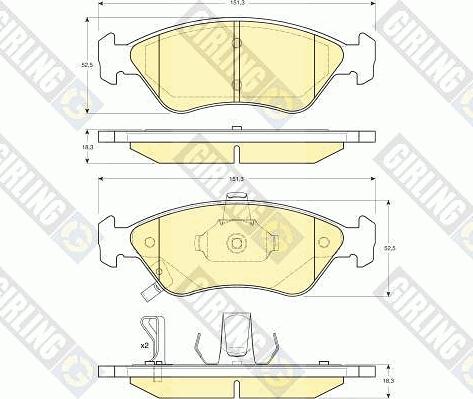 Girling 6131732 - Kit de plaquettes de frein, frein à disque cwaw.fr