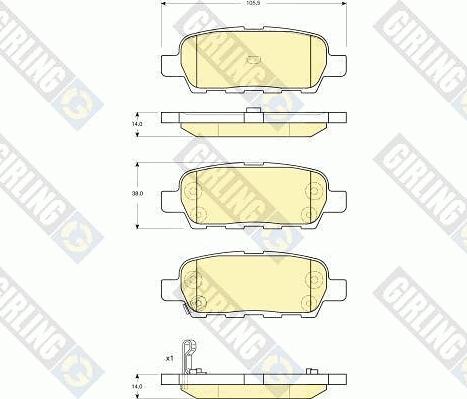 Girling 6133939 - Kit de plaquettes de frein, frein à disque cwaw.fr