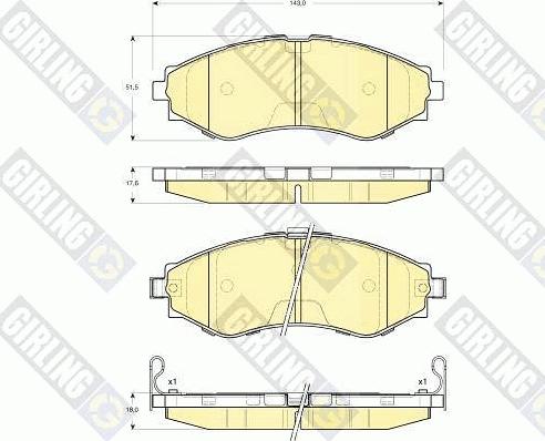 Girling 6133459 - Kit de plaquettes de frein, frein à disque cwaw.fr