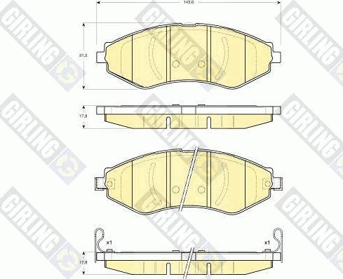 Girling 6133479 - Kit de plaquettes de frein, frein à disque cwaw.fr