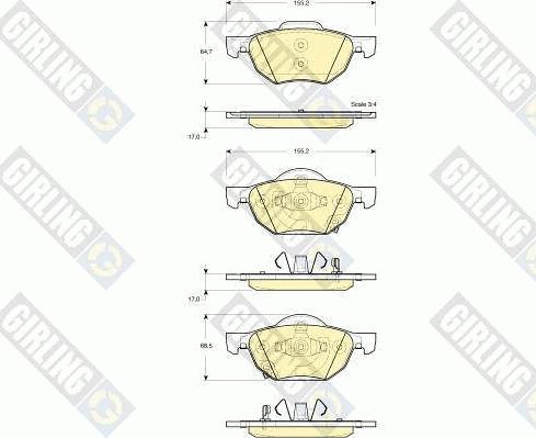 Girling 6133559 - Kit de plaquettes de frein, frein à disque cwaw.fr