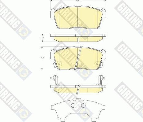 Girling 6133519 - Kit de plaquettes de frein, frein à disque cwaw.fr