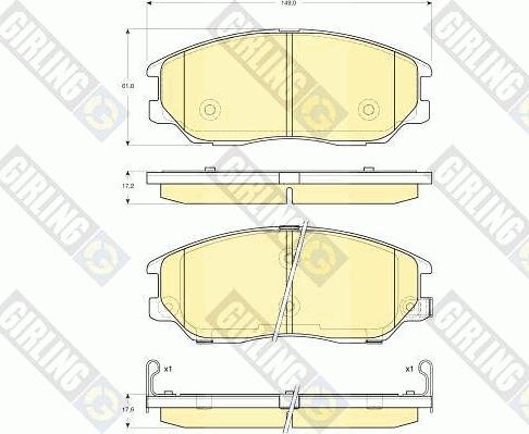 Girling 6133609 - Kit de plaquettes de frein, frein à disque cwaw.fr