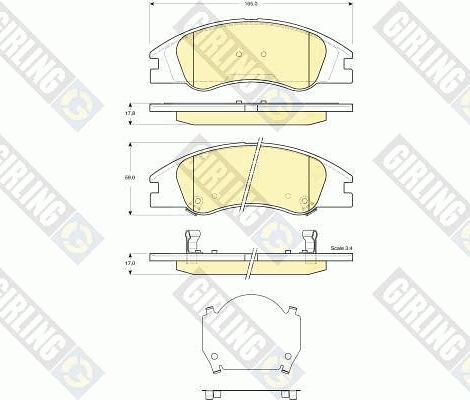 Girling 6133679 - Kit de plaquettes de frein, frein à disque cwaw.fr