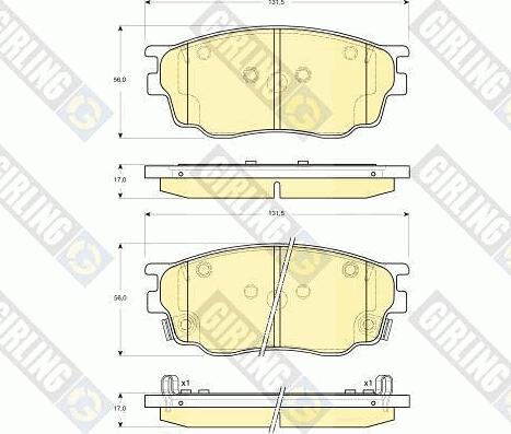 Girling 6133099 - Kit de plaquettes de frein, frein à disque cwaw.fr