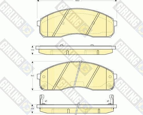 Girling 6133019 - Kit de plaquettes de frein, frein à disque cwaw.fr