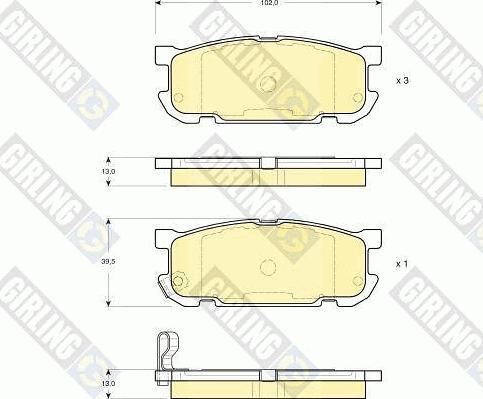 Girling 6133039 - Kit de plaquettes de frein, frein à disque cwaw.fr