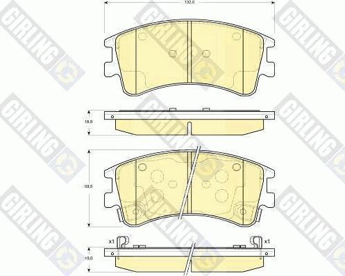 Girling 6133109 - Kit de plaquettes de frein, frein à disque cwaw.fr