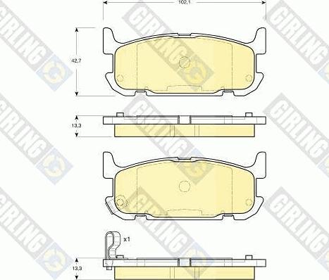 Girling 6133189 - Kit de plaquettes de frein, frein à disque cwaw.fr