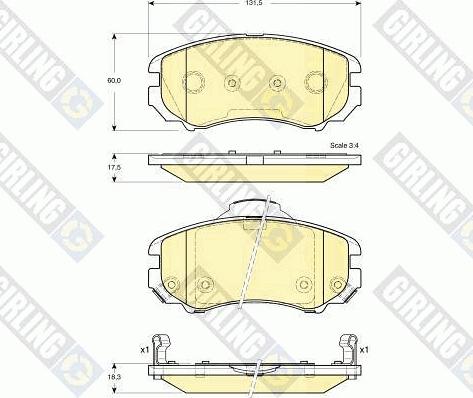 Girling 6133869 - Kit de plaquettes de frein, frein à disque cwaw.fr