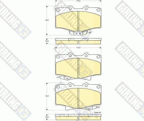 Girling 6133839 - Kit de plaquettes de frein, frein à disque cwaw.fr