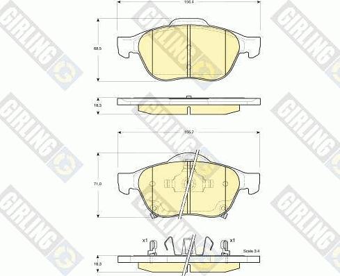 Girling 6133352 - Kit de plaquettes de frein, frein à disque cwaw.fr