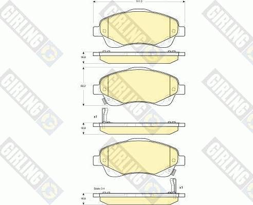 Girling 6133364 - Kit de plaquettes de frein, frein à disque cwaw.fr