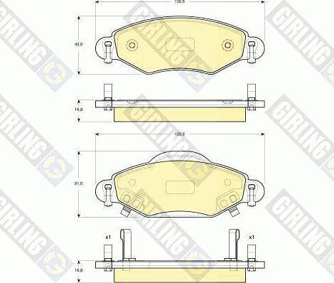 Girling 6133244 - Kit de plaquettes de frein, frein à disque cwaw.fr