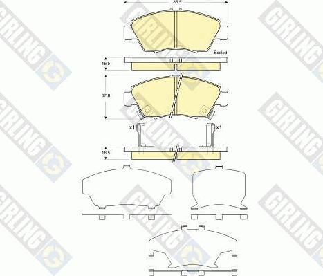 Girling 6133759 - Kit de plaquettes de frein, frein à disque cwaw.fr