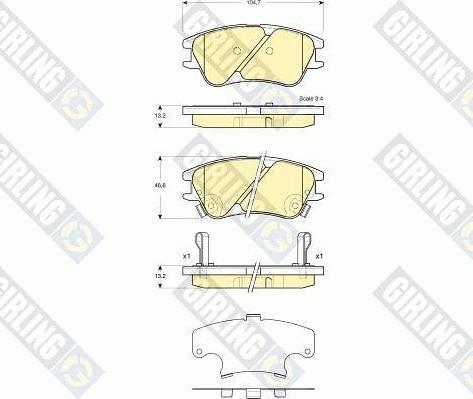 Girling 6133779 - Kit de plaquettes de frein, frein à disque cwaw.fr