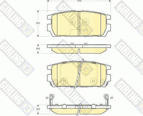 Girling 6132969 - Kit de plaquettes de frein, frein à disque cwaw.fr