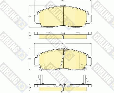 Girling 6132409 - Kit de plaquettes de frein, frein à disque cwaw.fr